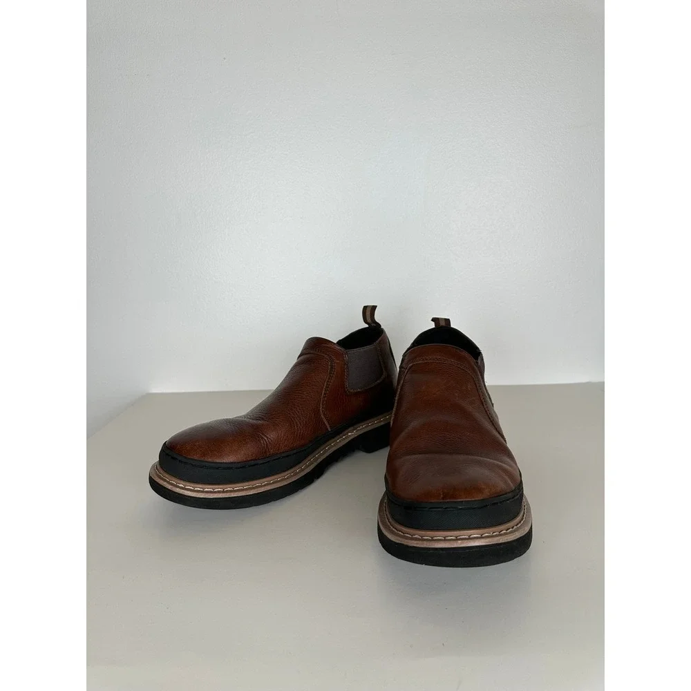 Chinook Mens Brown Leather Slip On Chelsea Boots Size 11 Ultra Grip Work Outdoor